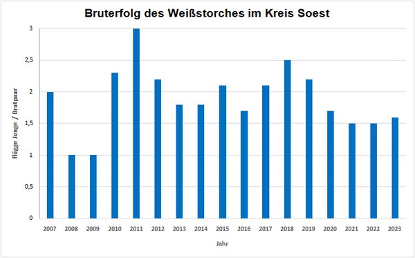 Bruterfolg des Weißstorches im Kreis Soest